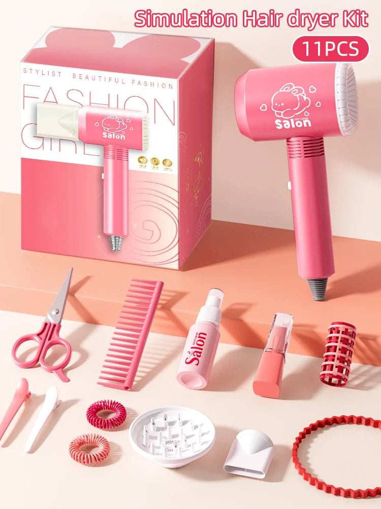 RPH Kids Make Up Toys Simulation Haircut Kit Children's Hair dryer Role Playing Game Educational Toys For Girls Pretend Play Gifts