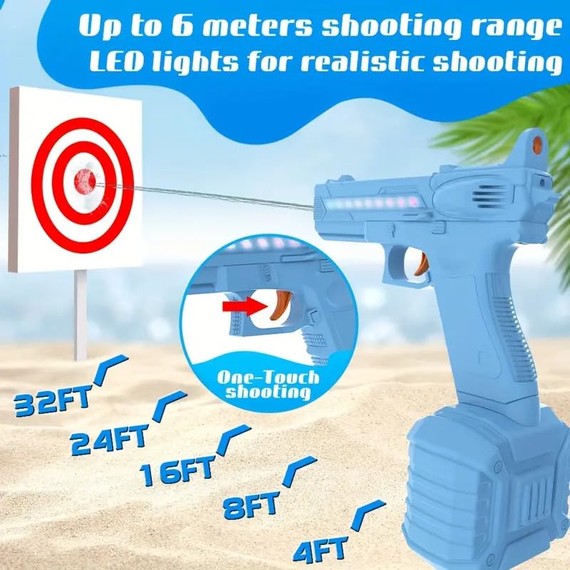 RPH LED light water gun, 6-meter range, lithium battery charging model, children adult beach pool war toys, summer carnival essential, gift