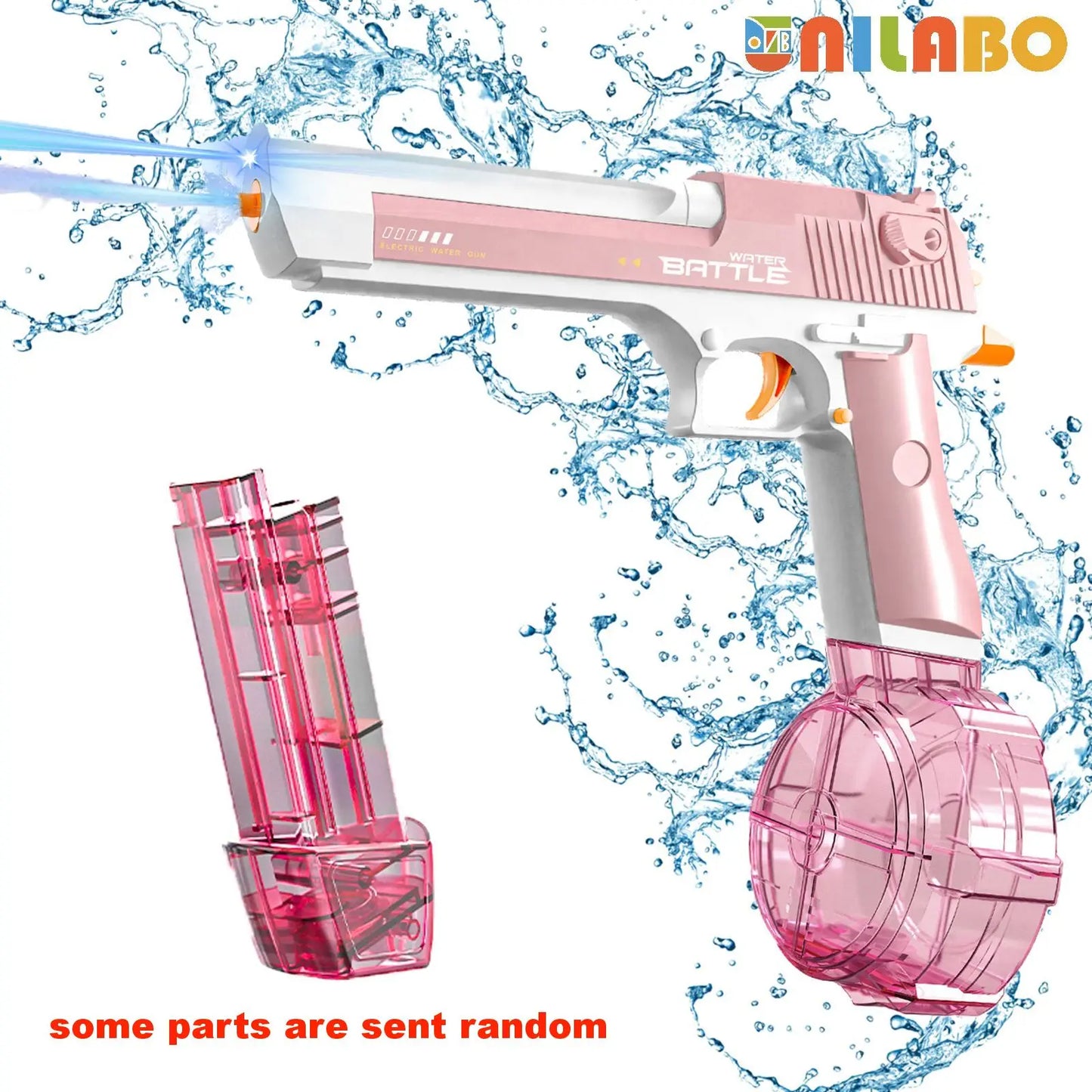 RPH Unilabo M416 Electric Water Gun - Battery Powered With External Water Bottle Attachment - Perfect For Kids & Adults Outdoor Fun