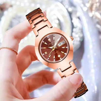 RPH Couple Watches A pair of romantic upscale fashion all-in-one personality dual calendar durable steel belt casual business watch