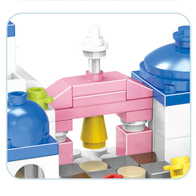 RPH City Series Girls Santorini Castle Building Block Create Unique Structures Classic DIY Model Brick Toys Gift for Children Kids