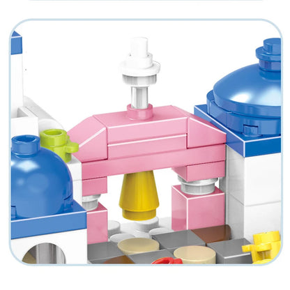 RPH City Series Girls Santorini Castle Building Block Create Unique Structures Classic DIY Model Brick Toys Gift for Children Kids