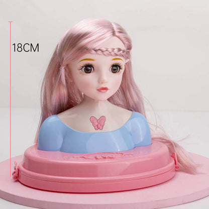 RPH European Fashion Half Body Makeup Hairstyle Mannequin Head Play House Girl Princess Dress Up Practice Makeup Hair Combing Toys