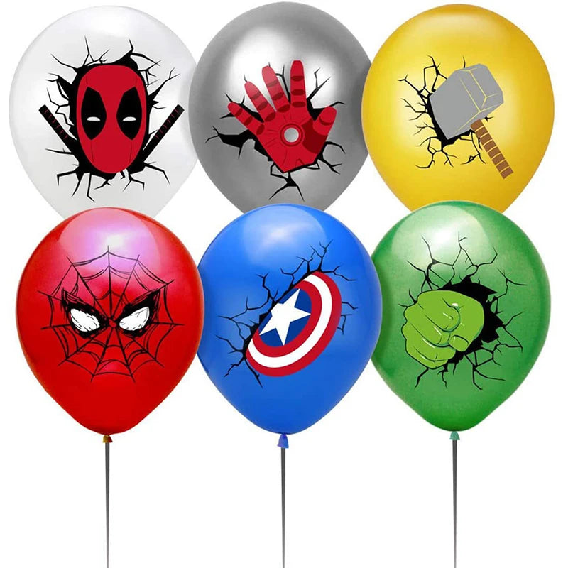RPH 12Pcs Marvel Theme Latex Balloons Boys Birthday Party Decor Kids Toy Photo Props Baby Shower Supplies 12 inch Balloon