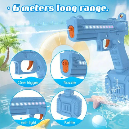 RPH LED light water gun, 6-meter range, lithium battery charging model, children adult beach pool war toys, summer carnival essential, gift