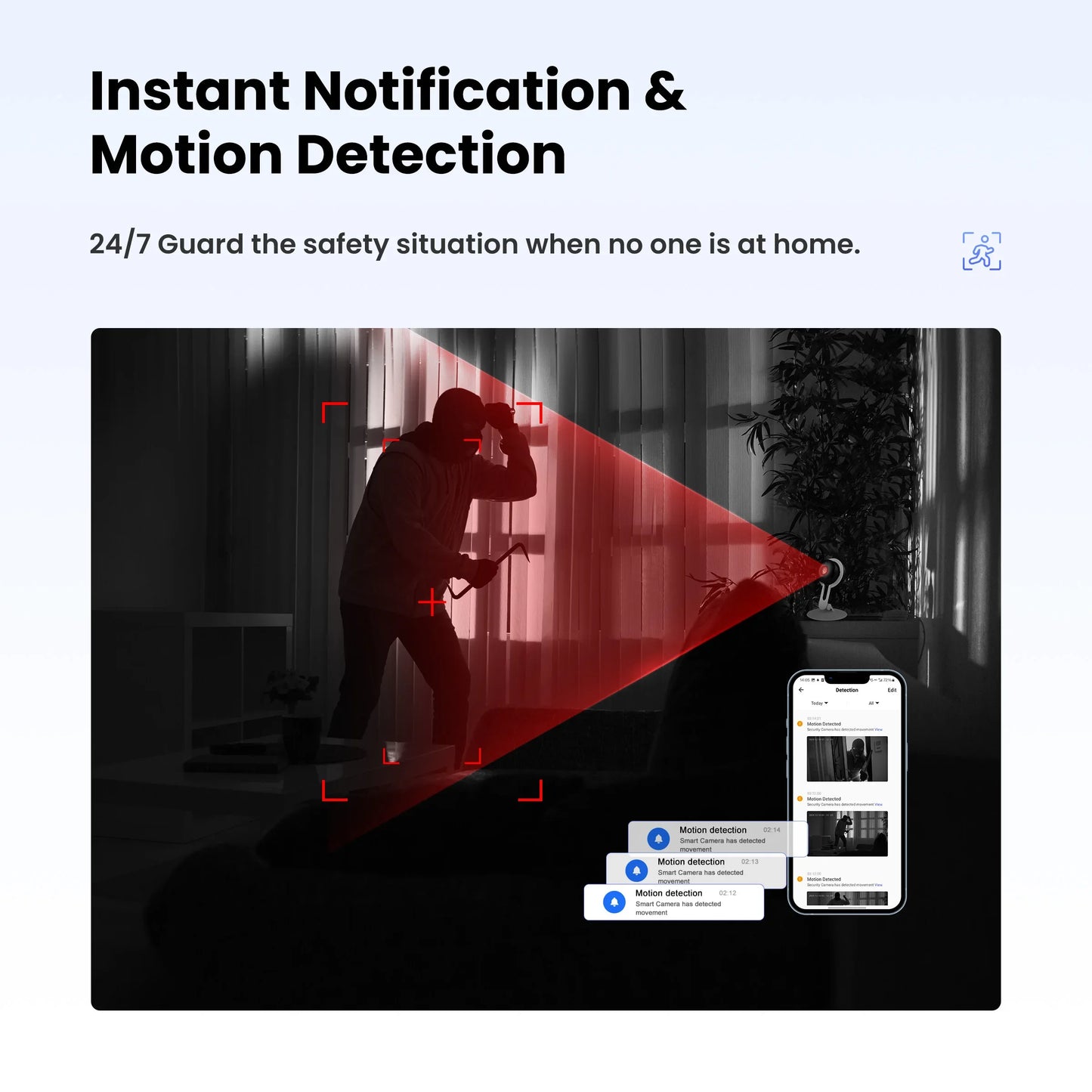 GIRIER Tuya WiFi Smart Security Camera for Baby Monitor Indoor Smart IP Camera Supports Night Vision 2-way Talk Works with Alexa