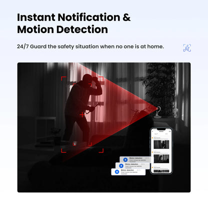 GIRIER Tuya WiFi Smart Security Camera for Baby Monitor Indoor Smart IP Camera Supports Night Vision 2-way Talk Works with Alexa