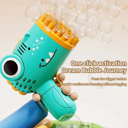 RPH 40 Hole Dinosaur Bubble Machine Children's Gift Continuous Bubble Making Wedding Outdoor (Excluding Bubble Liquid and Battery)