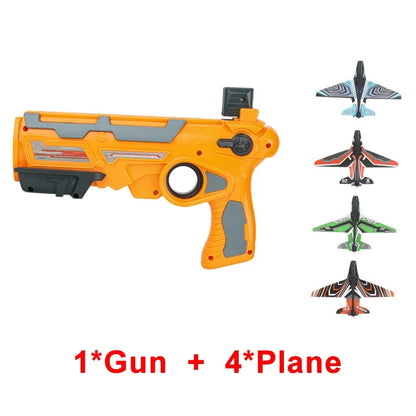 RPH Children's Catapult Foam Plane Toy Ejection Aircraft Gun Outdoor Sports Toy Parent-Child Interactive Shooting Game Airplane Toys