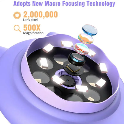 RPH Pocket Microscope Kids 500X Science Toy With Photo And Video Function Mini Handheld Microscope Outdoor Children Educational Toy