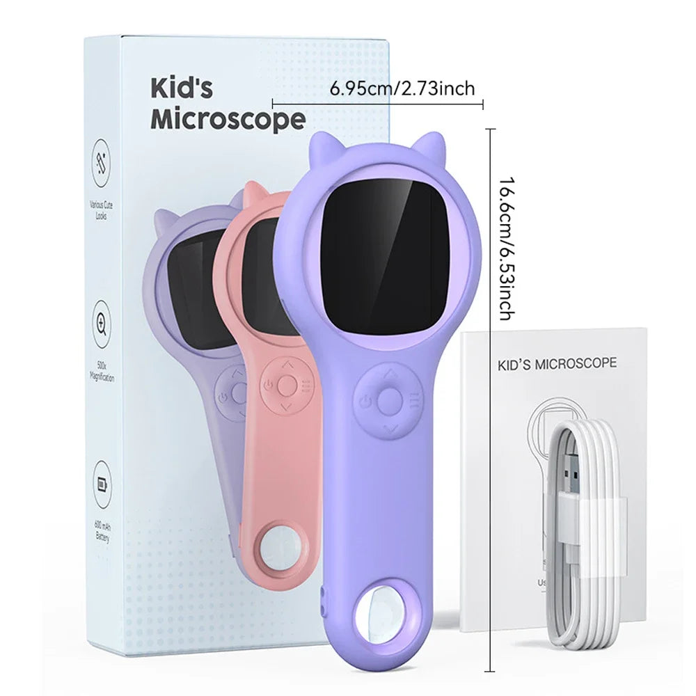 RPH Pocket Microscope Kids 500X Science Toy With Photo And Video Function Mini Handheld Microscope Outdoor Children Educational Toy