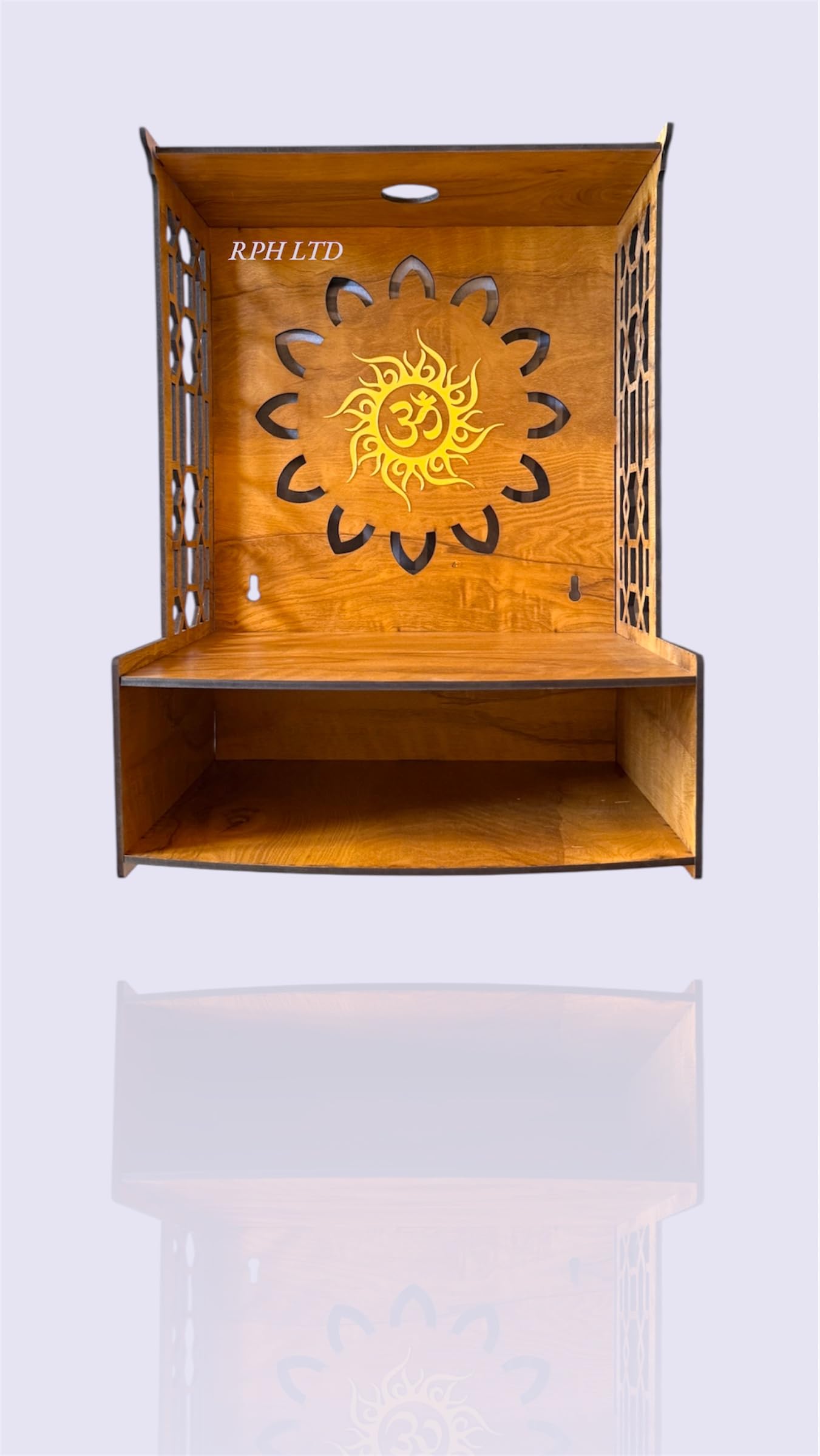 RPH Wooden Temple for Home Pooja Mandir with LED Spot Light