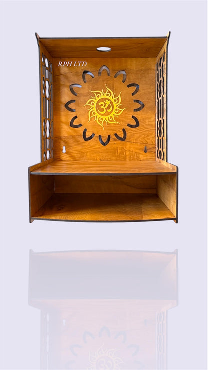 RPH Wooden Temple for Home Pooja Mandir with LED Spot Light