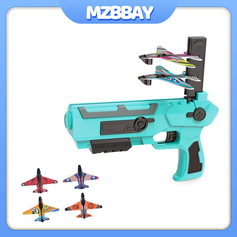 RPH Children's Catapult Foam Plane Toy Ejection Aircraft Gun Outdoor Sports Toy Parent-Child Interactive Shooting Game Airplane Toys