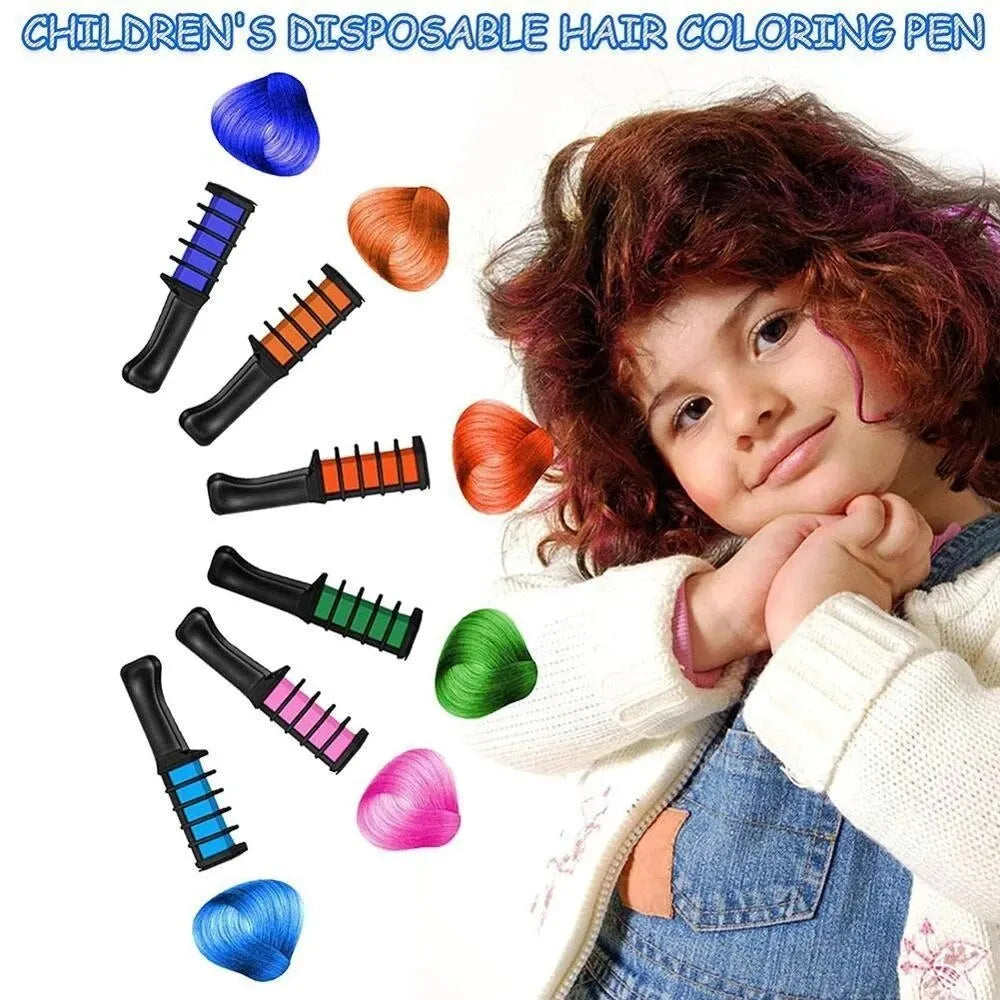 RPH 10PCS Children Multi Color Hair Dye Comb Set Fashion Makeup Toy Kits Disposable Hair Dyeing Comb Toys For Girl Paint Hair