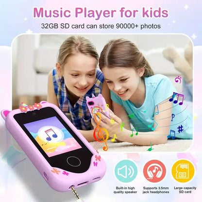 RPH Kids Smart Phone Dual Camera Music Player Baby Phone With 32G Memory Educational Toys Game Learning for Age 3-12 Brithday Gifts