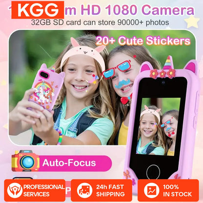 RPH Kids Smart Phone Dual Camera Music Player Baby Phone With 32G Memory Educational Toys Game Learning for Age 3-12 Brithday Gifts