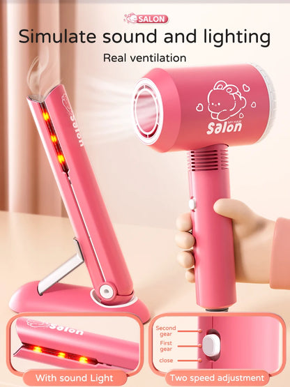 RPH Kids Make Up Toys Simulation Haircut Kit Children's Hair dryer Role Playing Game Educational Toys For Girls Pretend Play Gifts