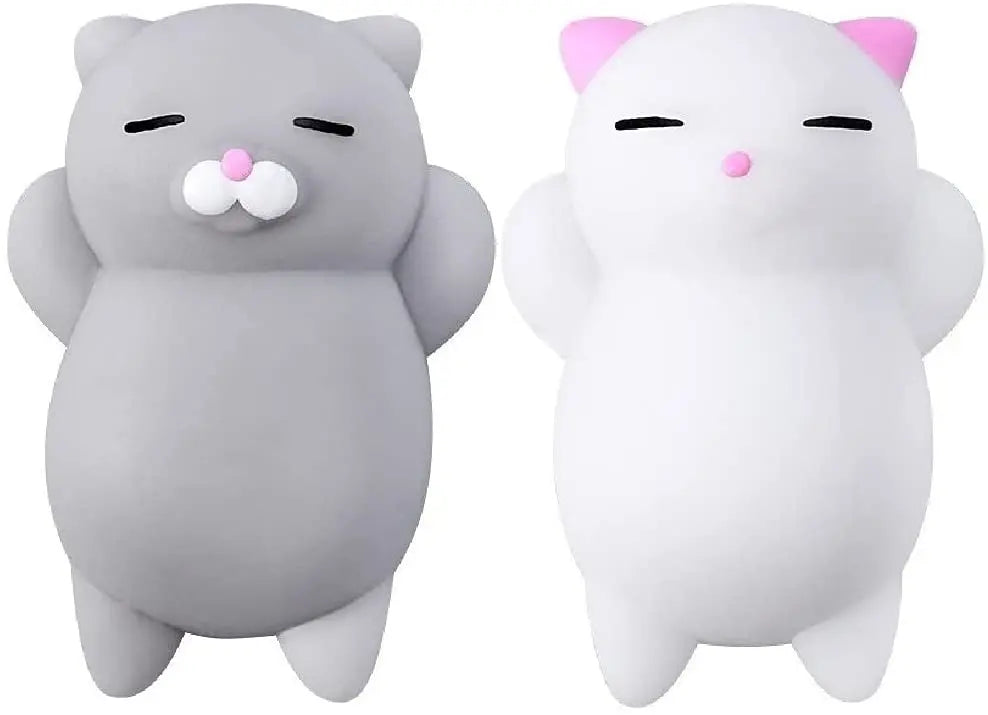 RPH Toys Squishy Cat Set 2 Soft Silicone Kawaii Kitties Top Stress Relief Sensory Gift 2022 Unique Kids & Adults Teenage Girl Boy