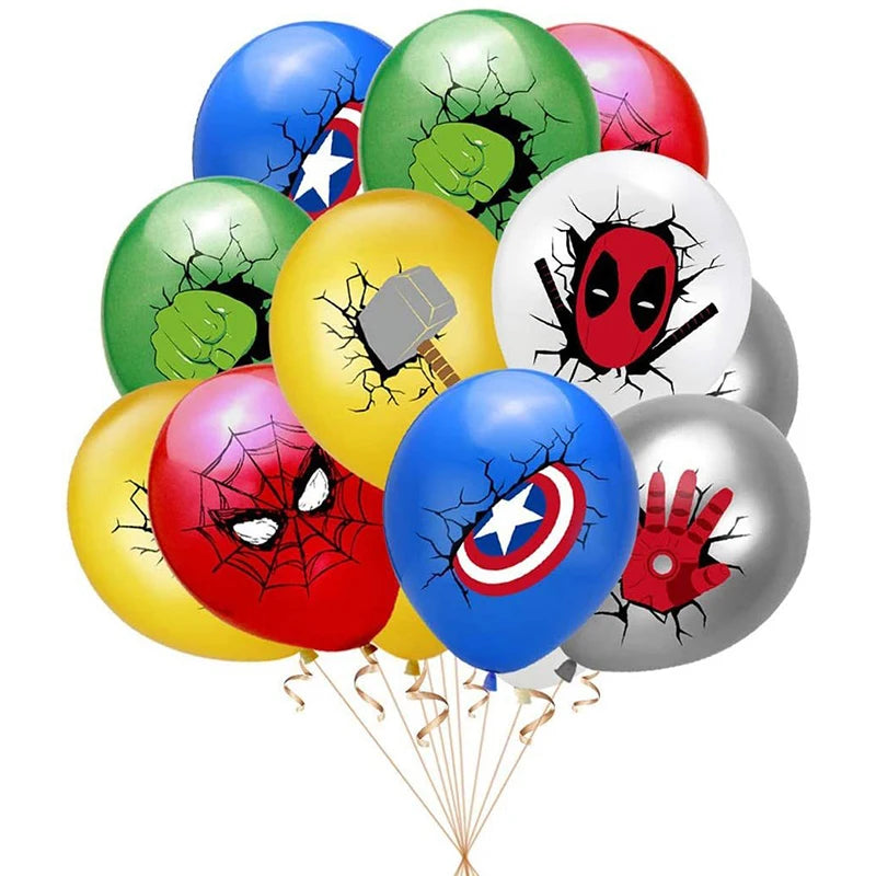 RPH 12Pcs Marvel Theme Latex Balloons Boys Birthday Party Decor Kids Toy Photo Props Baby Shower Supplies 12 inch Balloon