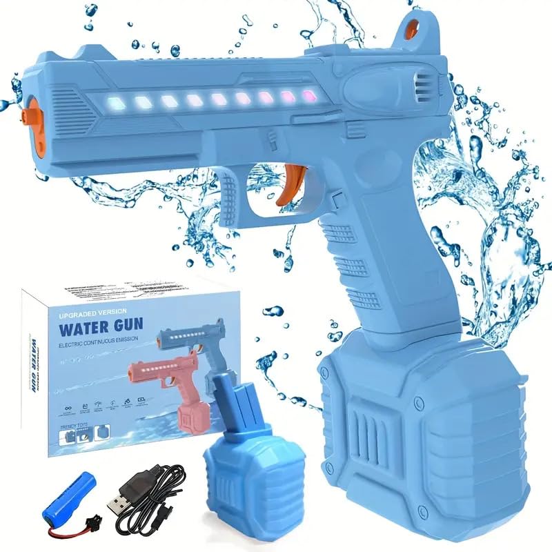 RPH LED light water gun, 6-meter range, lithium battery charging model, children adult beach pool war toys, summer carnival essential, gift