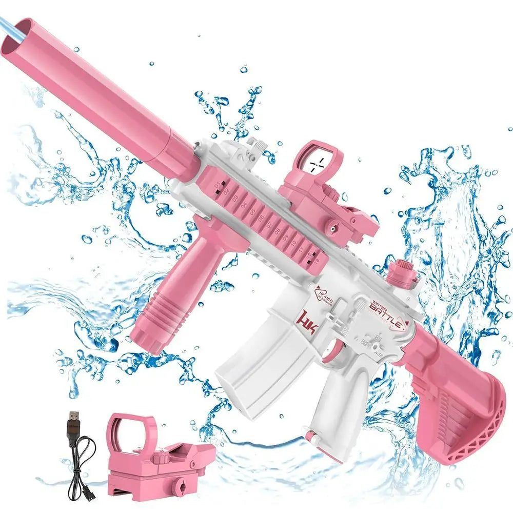 RPH Unilabo M416 Electric Water Gun - Battery Powered With External Water Bottle Attachment - Perfect For Kids & Adults Outdoor Fun