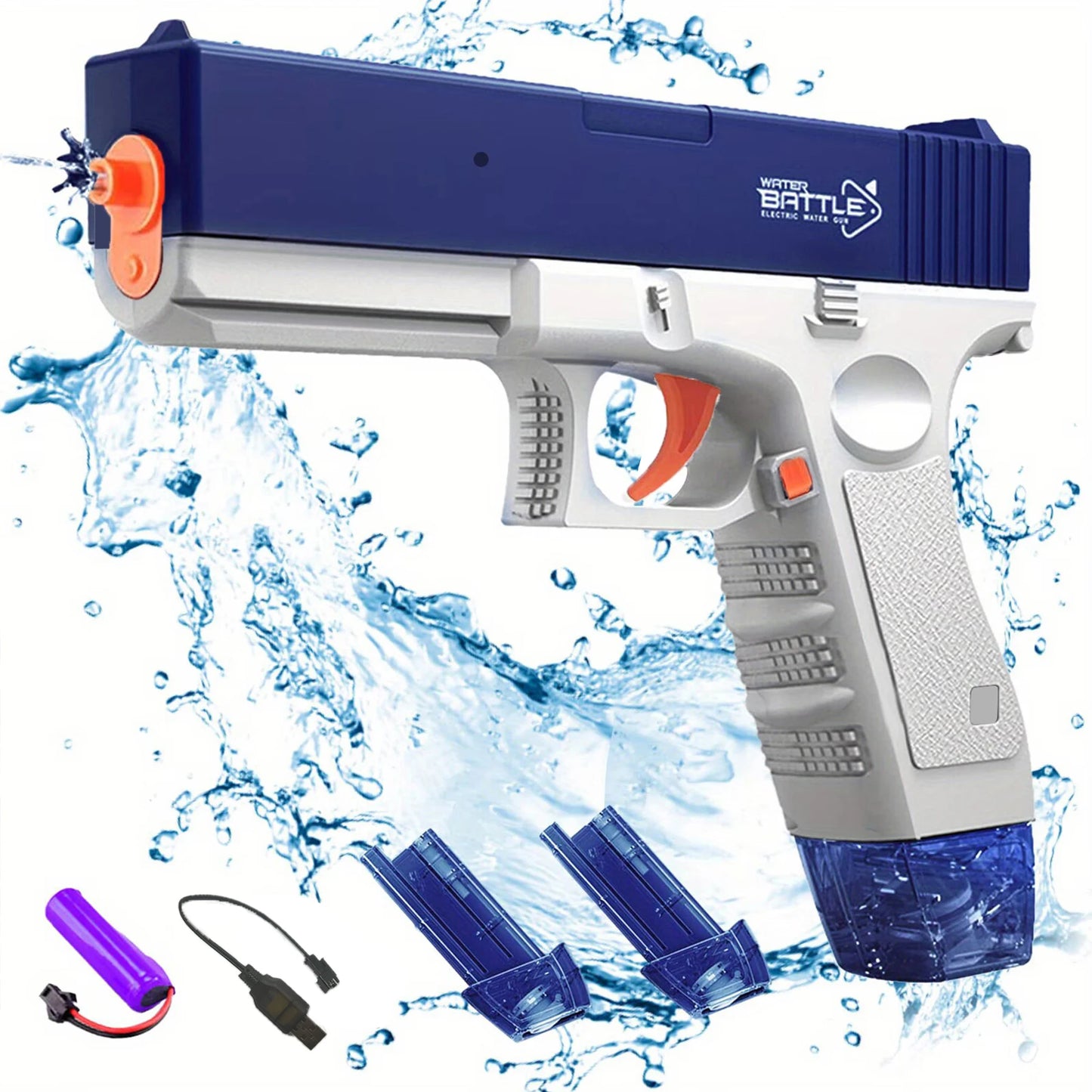 RPH Unilabo M416 Electric Water Gun - Battery Powered With External Water Bottle Attachment - Perfect For Kids & Adults Outdoor Fun