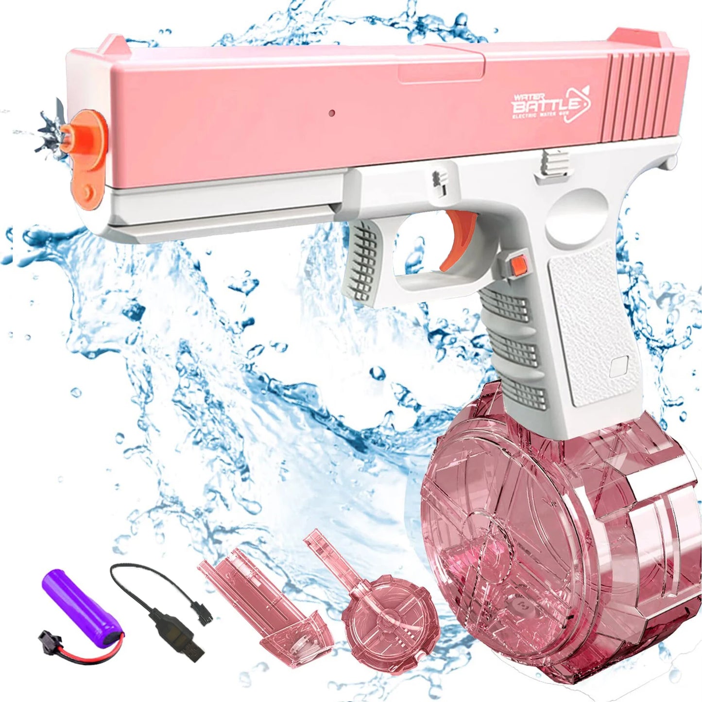 RPH Unilabo M416 Electric Water Gun - Battery Powered With External Water Bottle Attachment - Perfect For Kids & Adults Outdoor Fun