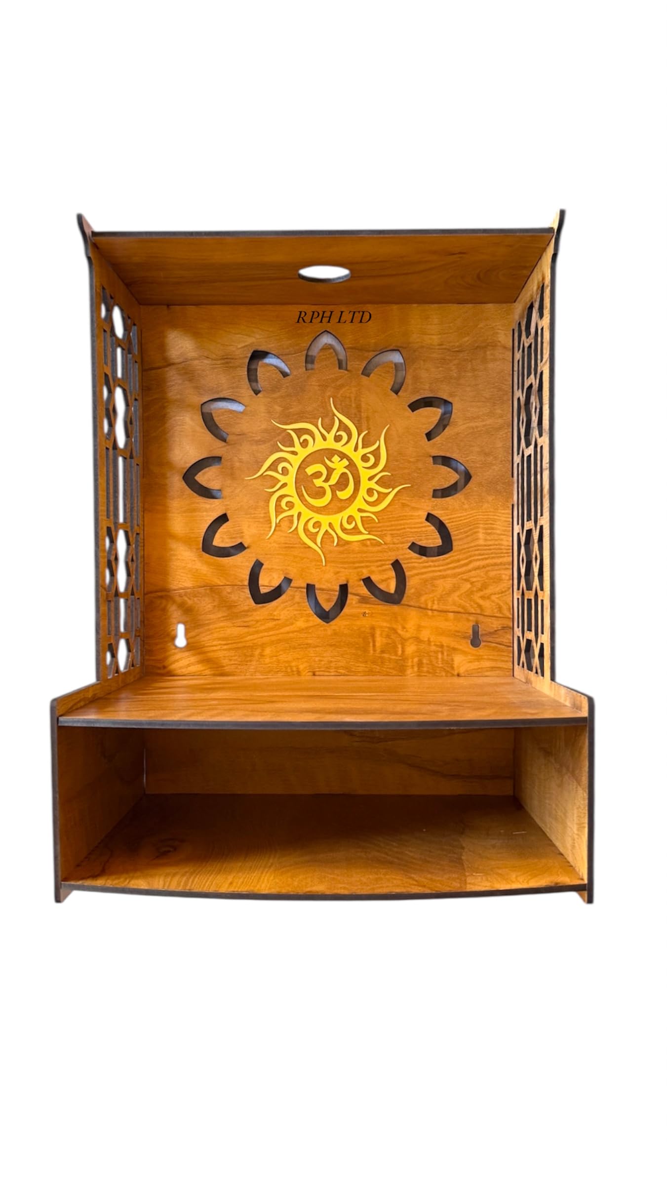 RPH Wooden Temple for Home Pooja Mandir with LED Spot Light