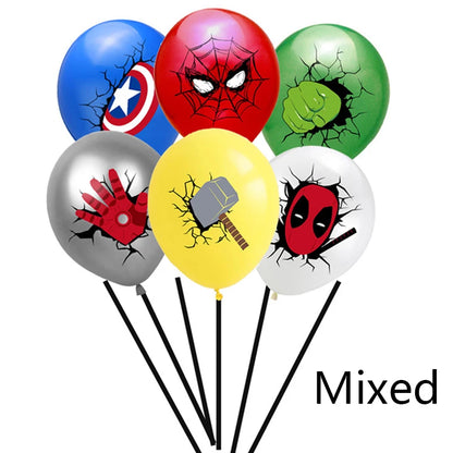 RPH 12Pcs Marvel Theme Latex Balloons Boys Birthday Party Decor Kids Toy Photo Props Baby Shower Supplies 12 inch Balloon