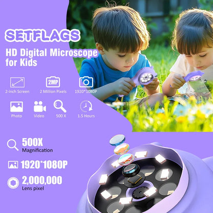 RPH Pocket Microscope Kids 500X Science Toy With Photo And Video Function Mini Handheld Microscope Outdoor Children Educational Toy