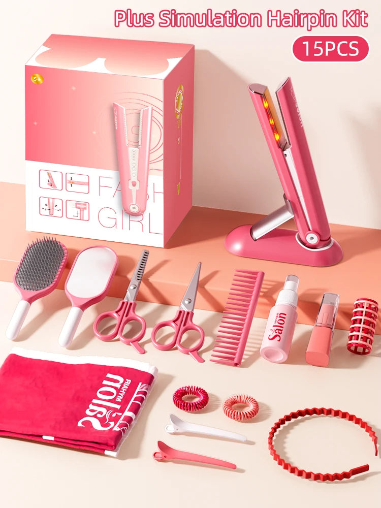 RPH Kids Make Up Toys Simulation Haircut Kit Children's Hair dryer Role Playing Game Educational Toys For Girls Pretend Play Gifts