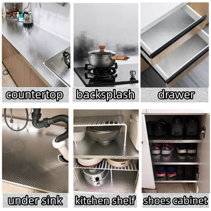 RPH Multipurpose Aluminum Foil Sticker Creative Covering: Self-Adhesive Shelf and Drawer Liner,Waterproof Kitchen Cupboards Sticker, Privacy Window Covering (15.7"x78.7",3D Cube)