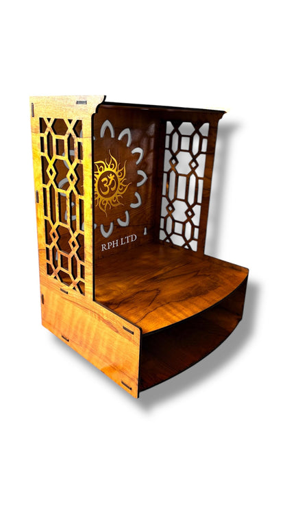 RPH Wooden Temple for Home Pooja Mandir with LED Spot Light