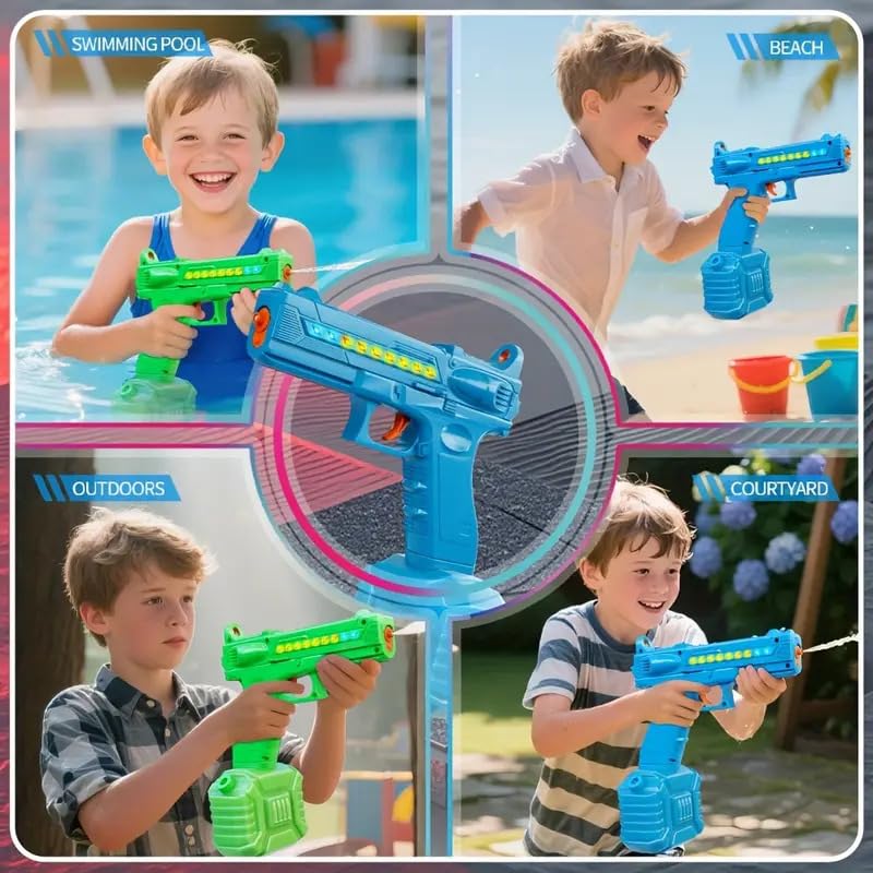 RPH LED light water gun, 6-meter range, lithium battery charging model, children adult beach pool war toys, summer carnival essential, gift