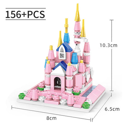 RPH City Series Girls Santorini Castle Building Block Create Unique Structures Classic DIY Model Brick Toys Gift for Children Kids