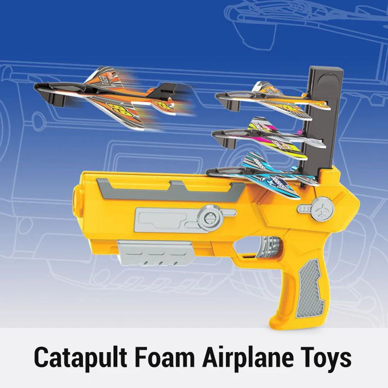 RPH Children's Catapult Foam Plane Toy Ejection Aircraft Gun Outdoor Sports Toy Parent-Child Interactive Shooting Game Airplane Toys