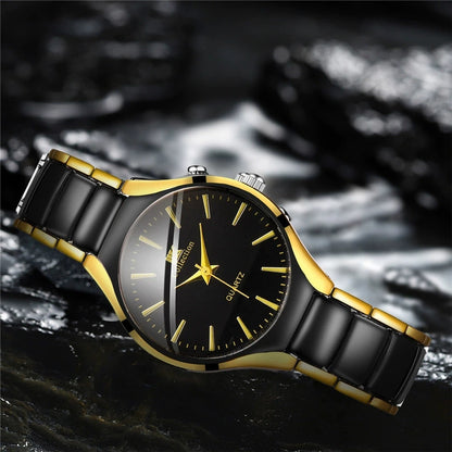 RPH Fashionable, Minimalist, and Versatile Circular MEN'S AND WOMEN'S Couple Watch Steel Strap Quartz Wristwatch