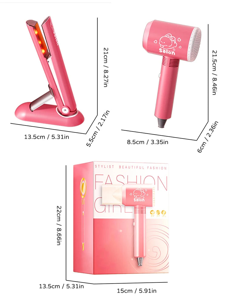 RPH Kids Make Up Toys Simulation Haircut Kit Children's Hair dryer Role Playing Game Educational Toys For Girls Pretend Play Gifts