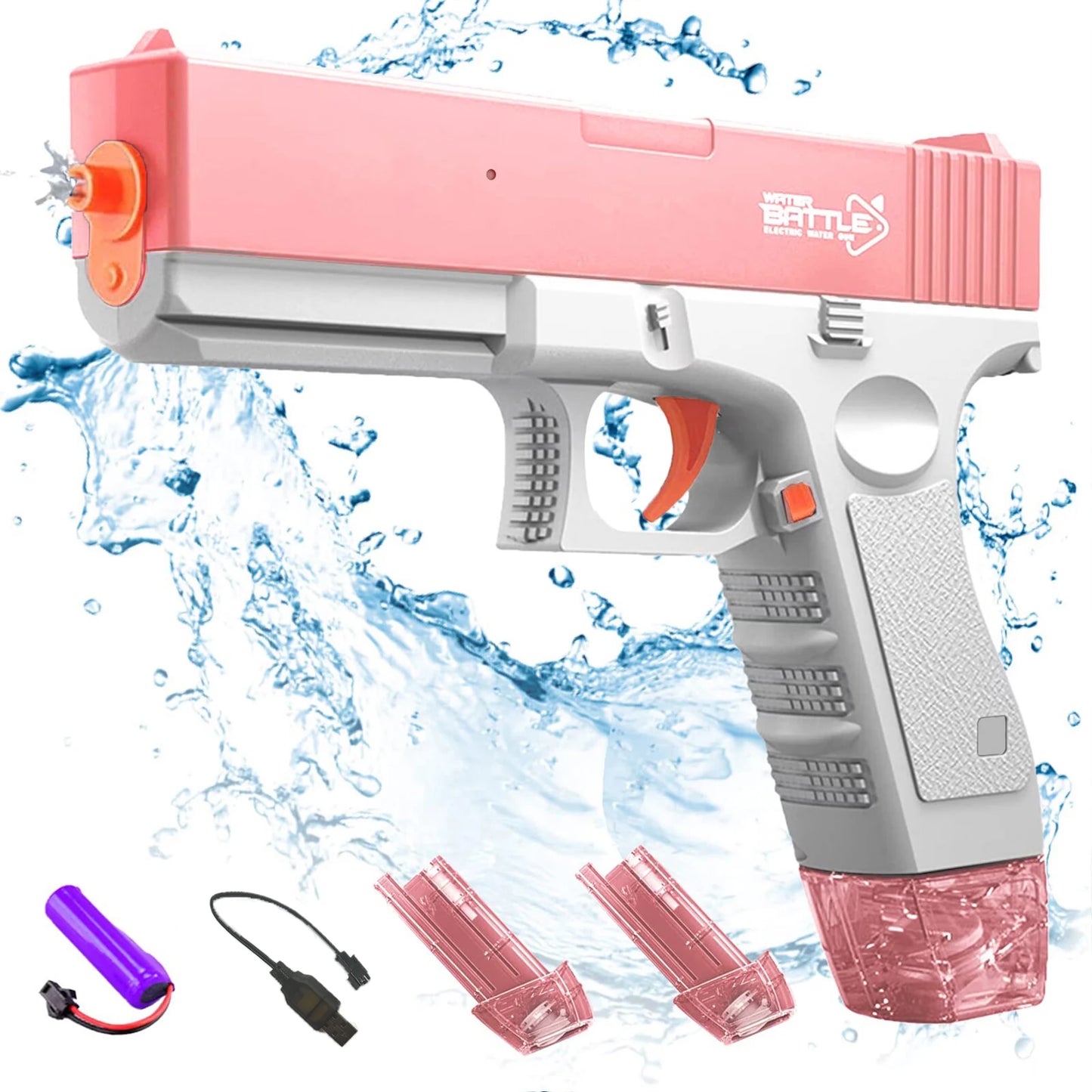 RPH Unilabo M416 Electric Water Gun - Battery Powered With External Water Bottle Attachment - Perfect For Kids & Adults Outdoor Fun