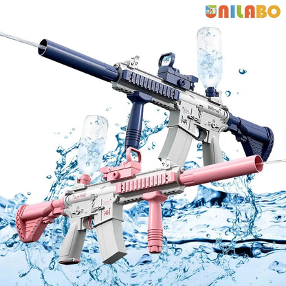 RPH Unilabo M416 Electric Water Gun - Battery Powered With External Water Bottle Attachment - Perfect For Kids & Adults Outdoor Fun