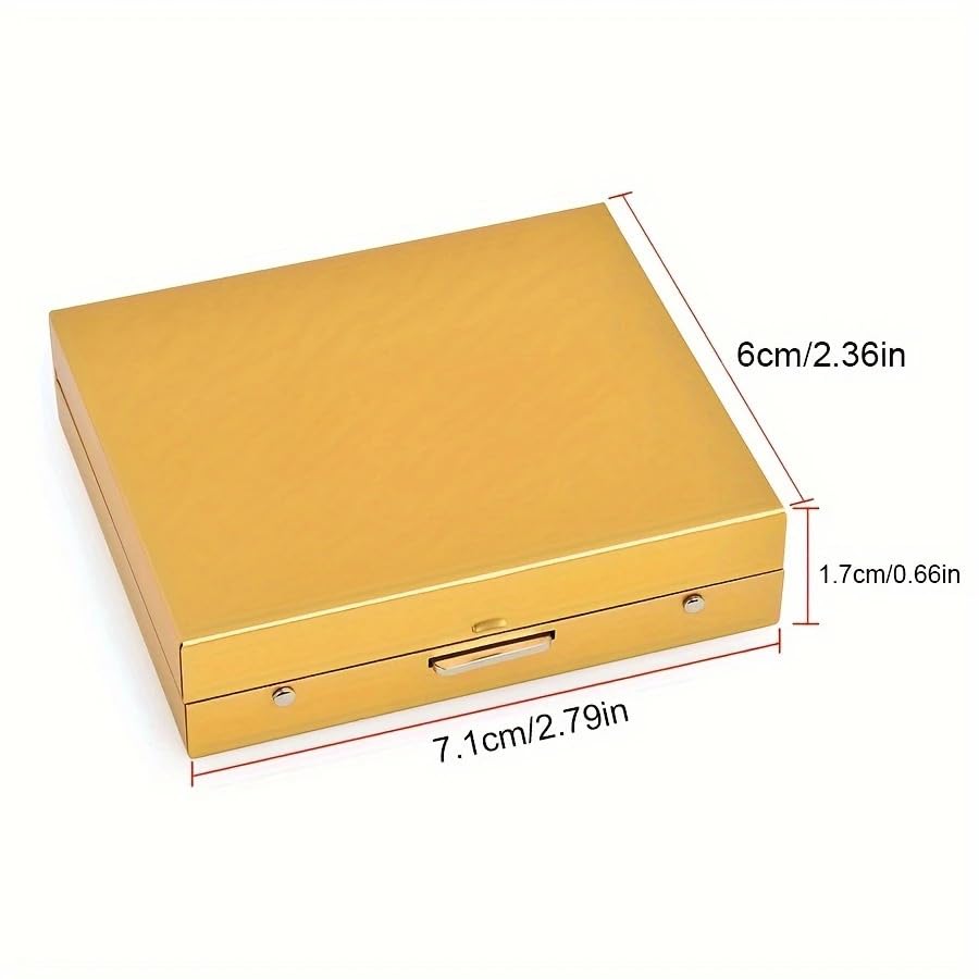 RPH 5pcs Golden Aluminum Alloy Dice Set, Hexahedron Shape, Metal Material, Luck-Based Game, with Durable Storage Box for Party Games