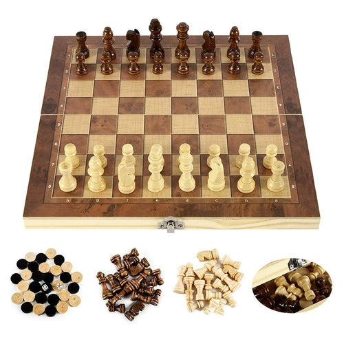 RPH Foldable Wooden Chess Set Board Game