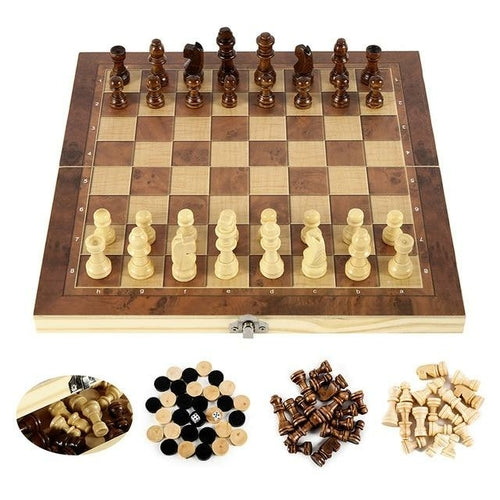 RPH Foldable Wooden Chess Set Board Game
